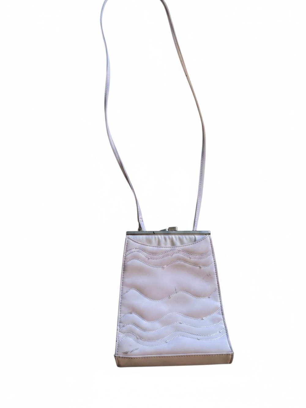 First Issue Small Lavender Beaded Cross Body Night Purse With Snap Closure